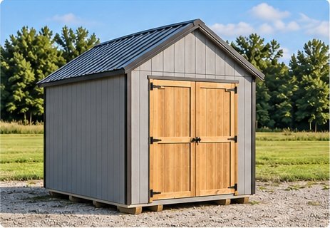 Illustration of 8 × 12 Utility Shed, Double doors · No windows